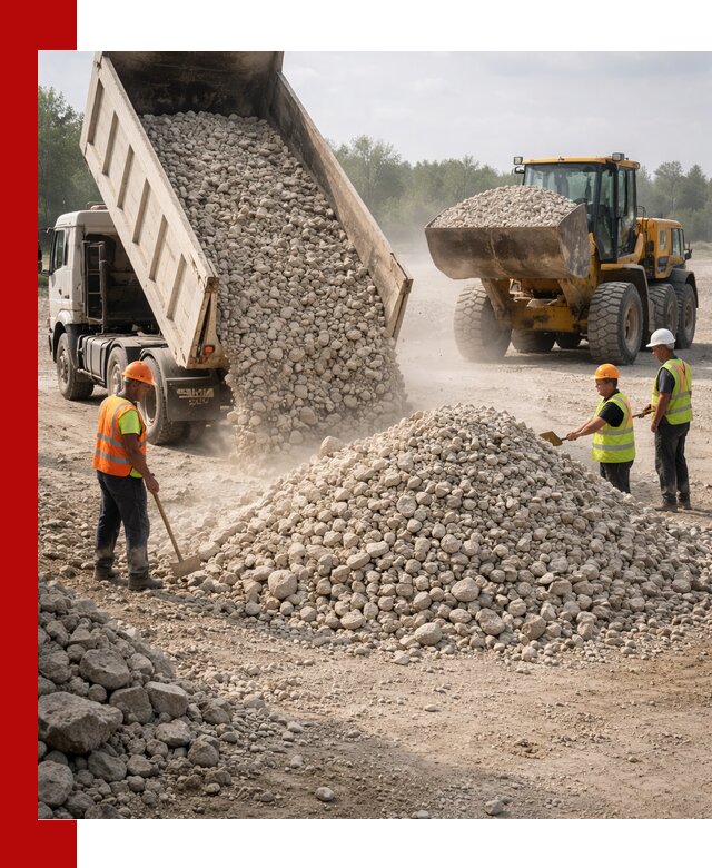 Доставка известнякового щебня фр. 40-70 в Мончегорске