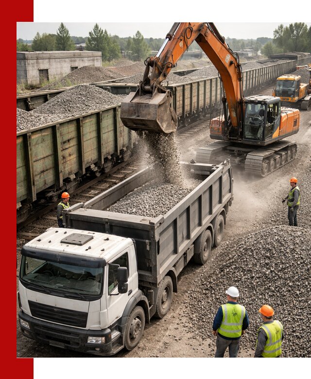 Железнодорожный щебень фракция 25–60 для поставок в Мончегорске