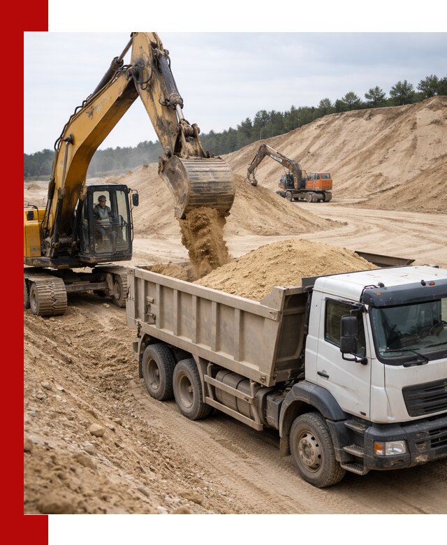 Доставка карьерного песка с самосвалами и разгрузкой в Мончегорске