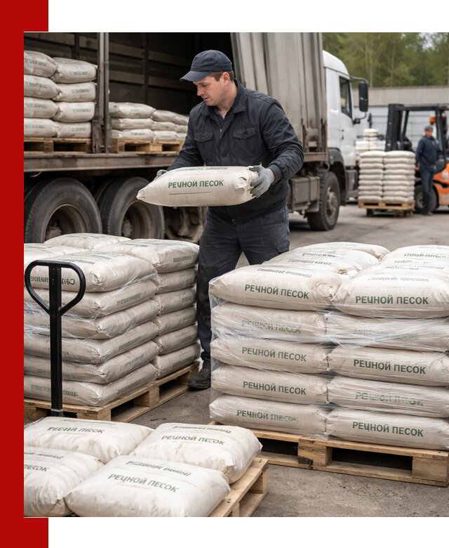 Речной песок в мешках с доставкой в Мончегорске