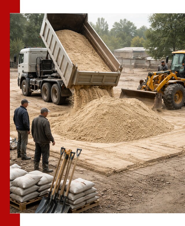 Доставка мытого песка в Мончегорске с самосвалами по выгодной цене