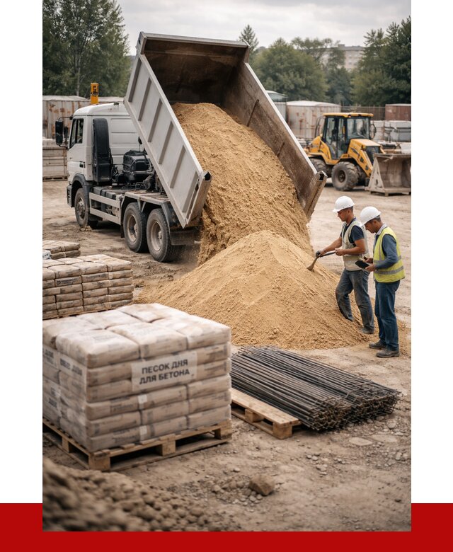 Песок для бетона в Мончегорске от 2525 р. с доставкой, ПРОНЕРУДМнч