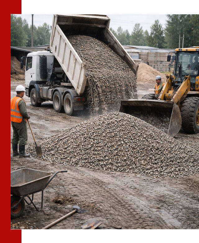 Мытый гравий с доставкой в Мончегорске от карьера до участка