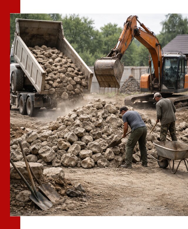 Доставка и разгрузка бутового камня в Мончегорске