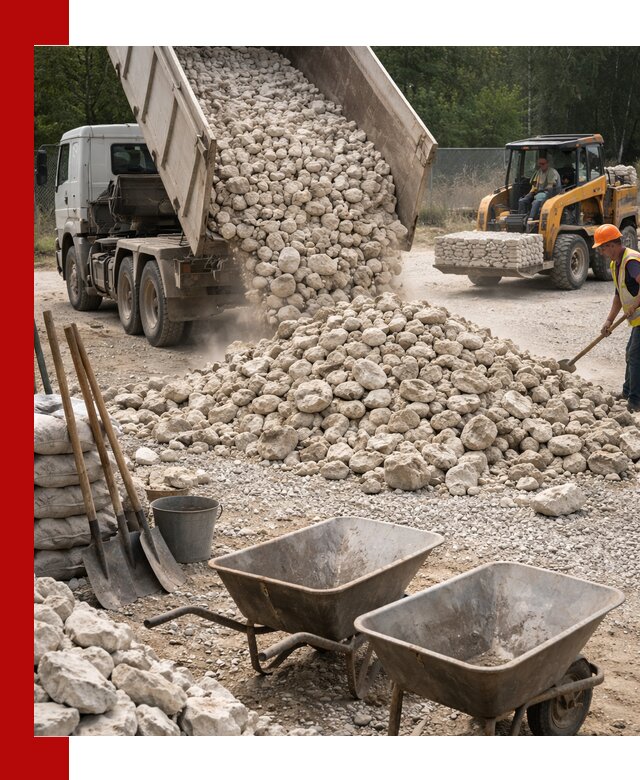 Доставка и продажа бутового известнякового камня в Мончегорске