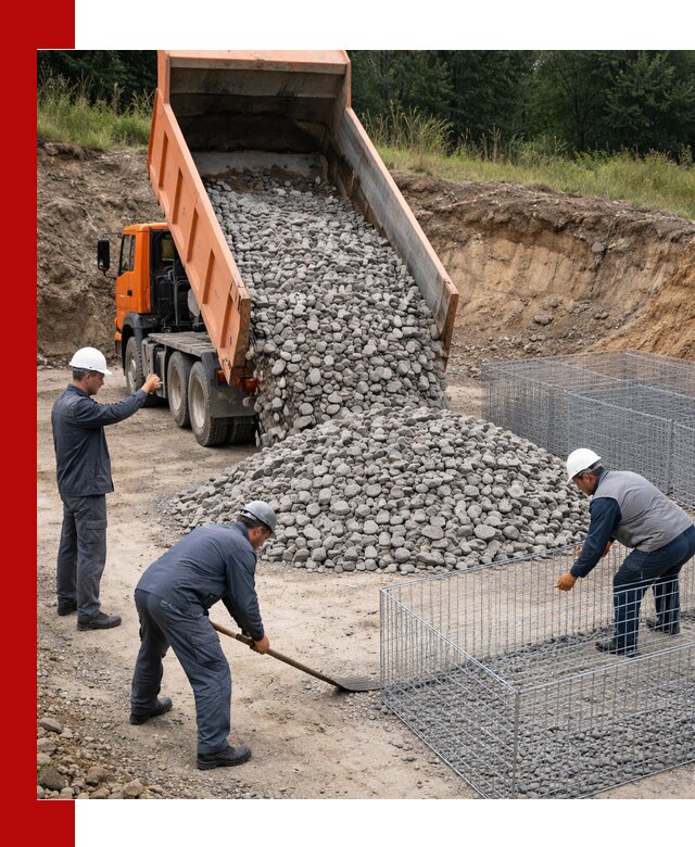 Камень для габионов с доставкой в Мончегорске быстро и надёжно