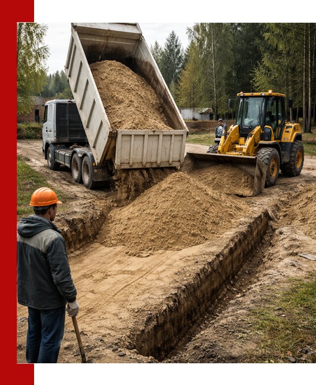 Доставка песчаного грунта в Мончегорске для строительных работ