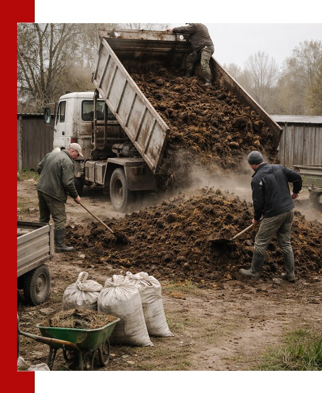 Доставка коровьего навоза самосвалом в Мончегорске