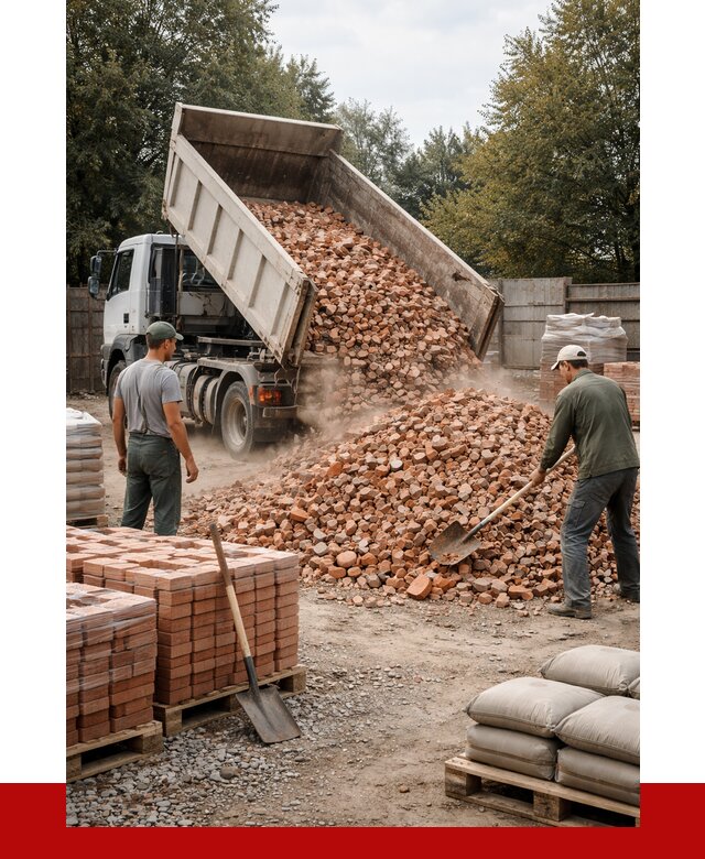 Бой кирпича в Мончегорске с доставкой от 4242 руб/куб | ПРОНЕРУДМнч