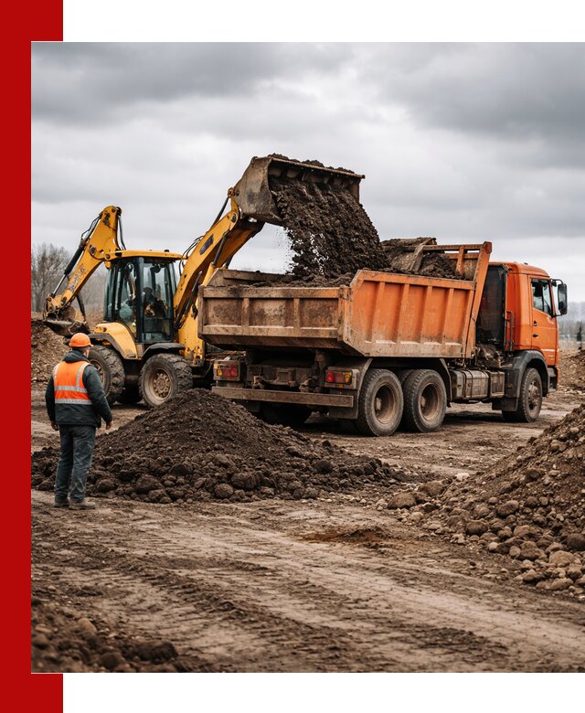 Вывоз грунта и строительного мусора в Мончегорске грузовыми самосвалами