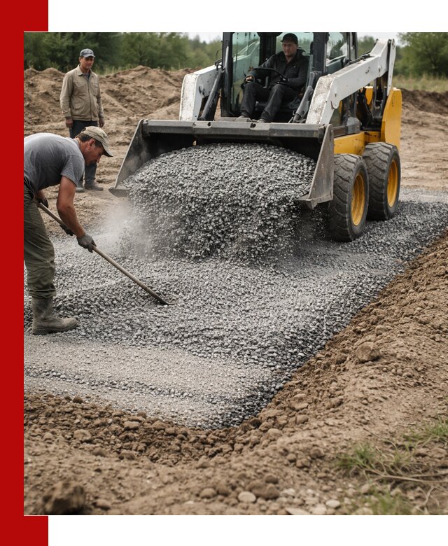 Устройство щебеночной подушки в Мончегорске для дорог и фундаментов